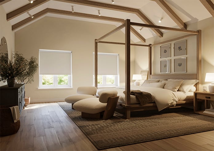 Solari (Blackout), Soft Grey - Motorised Roller Blind - Image 8